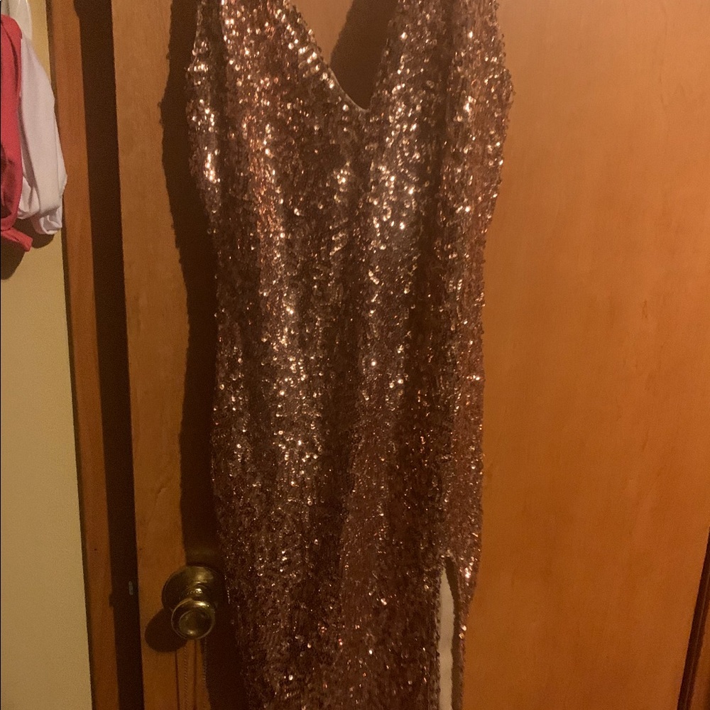 green emerald velvet dress Akira Pink Tie Mini Dress - US 16